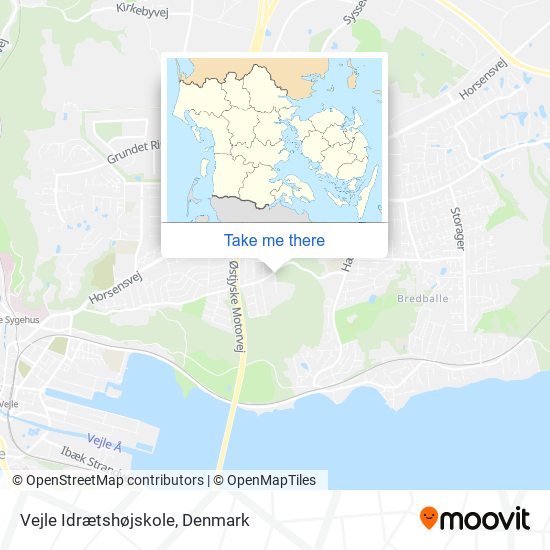 Vejle Idrætshøjskole map