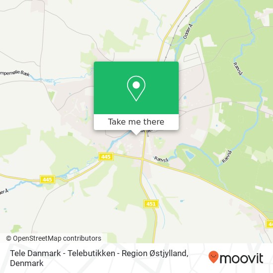 Tele Danmark - Telebutikken - Region Østjylland map
