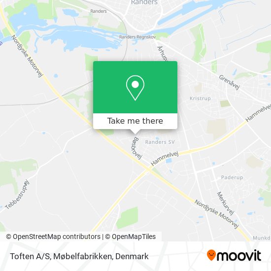 Toften A/S, Møbelfabrikken map