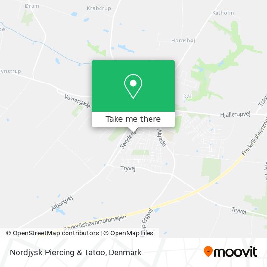 Nordjysk Piercing & Tatoo map