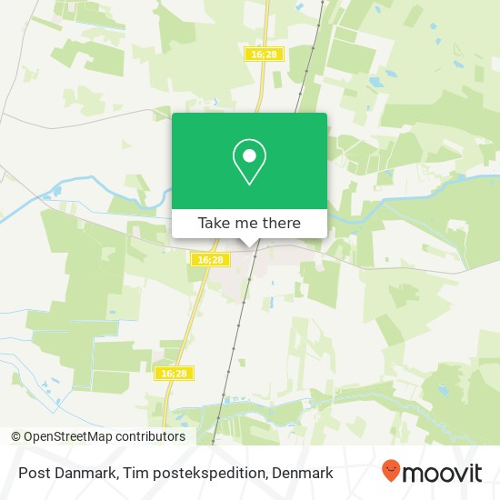 Post Danmark, Tim postekspedition map