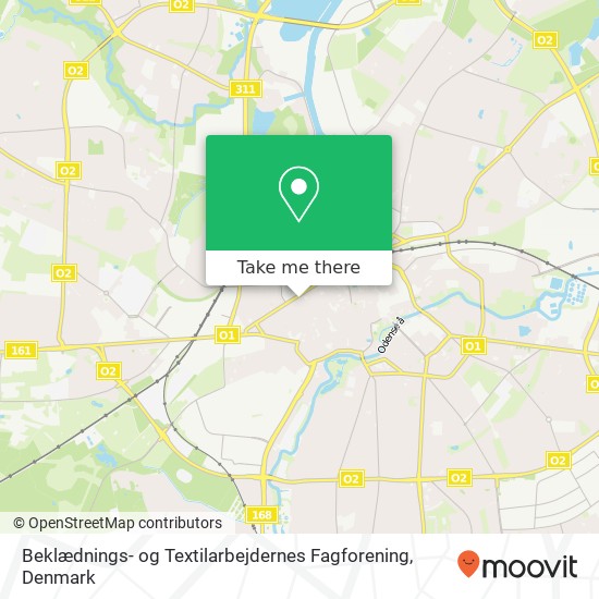 Beklædnings- og Textilarbejdernes Fagforening map