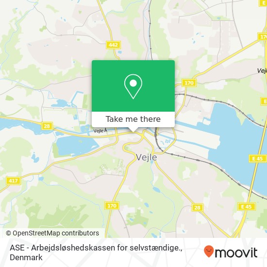 ASE - Arbejdsløshedskassen for selvstændige. map