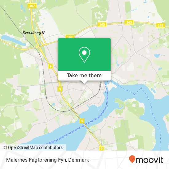 Malernes Fagforening Fyn map