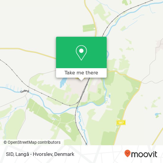 SID, Langå - Hvorslev map