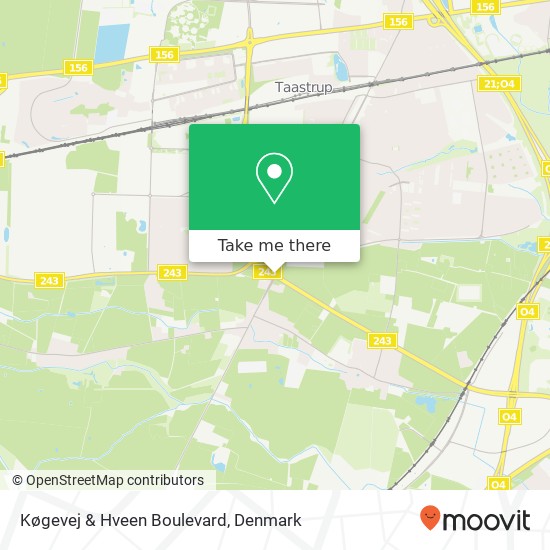 Køgevej & Hveen Boulevard map