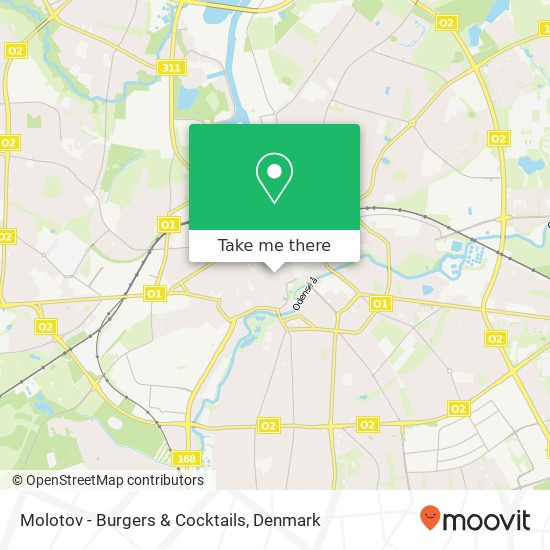 Molotov - Burgers & Cocktails, Gråbrødre Plads 4 5000 Odense C map