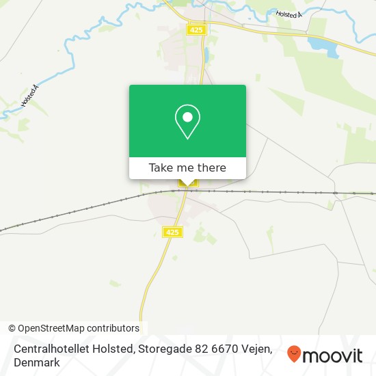 Centralhotellet Holsted, Storegade 82 6670 Vejen map