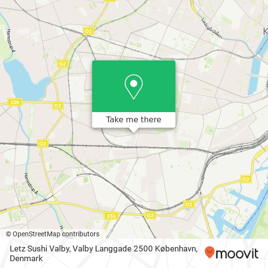 Letz Sushi Valby, Valby Langgade 2500 København map