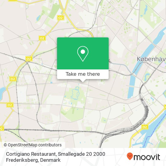 Cortigiano Restaurant, Smallegade 20 2000 Frederiksberg map