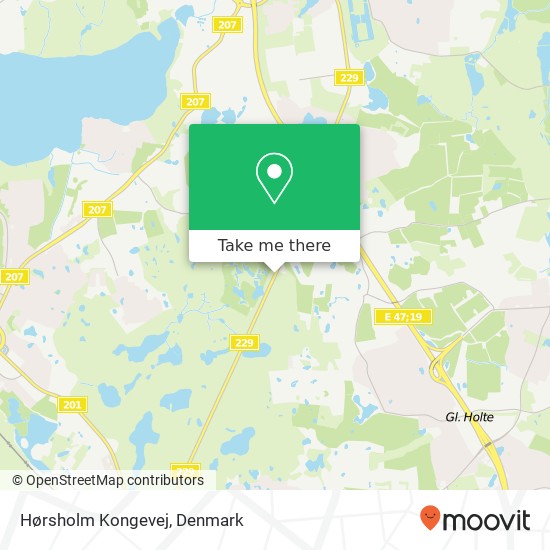 Hørsholm Kongevej map