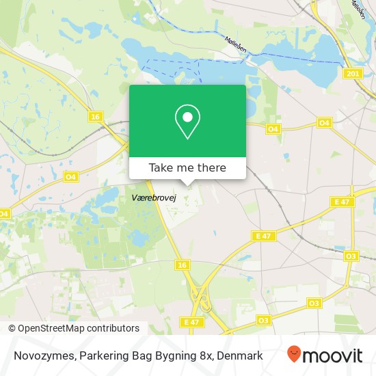 Novozymes, Parkering Bag Bygning 8x map