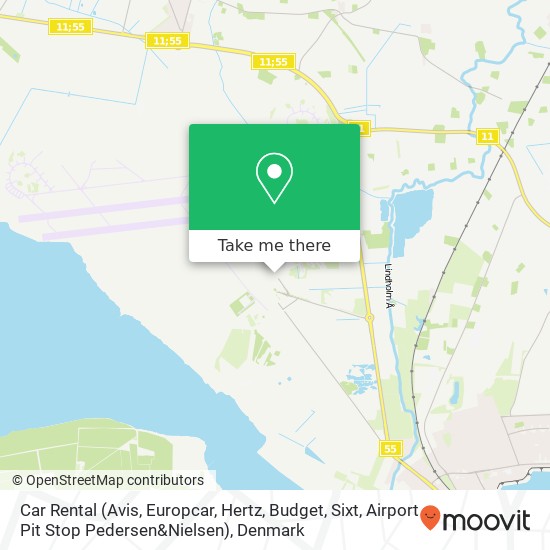 Car Rental (Avis, Europcar, Hertz, Budget, Sixt, Airport Pit Stop Pedersen&Nielsen) map