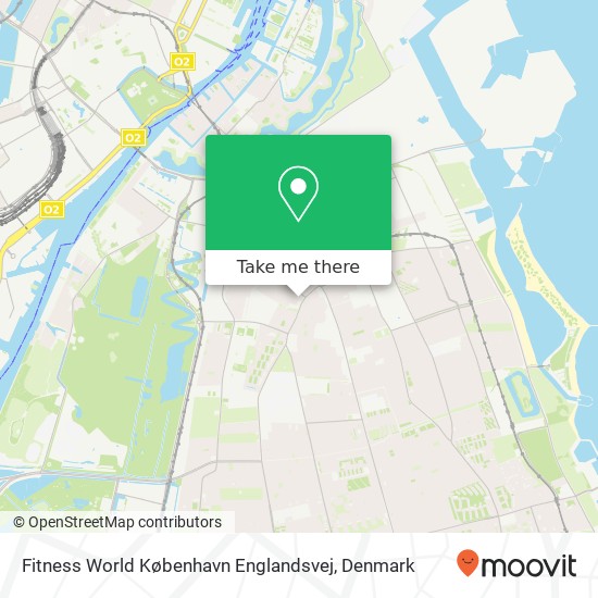 Fitness World København Englandsvej map