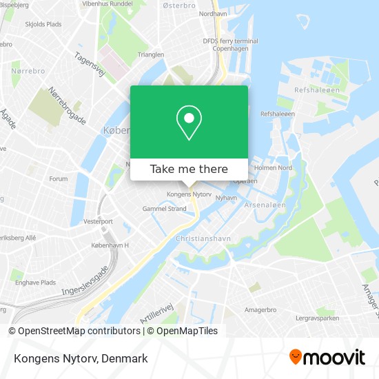 to get to Kongens København by Bus, Train or Metro?