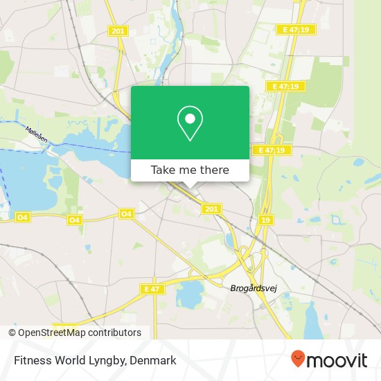 Fitness World Lyngby map