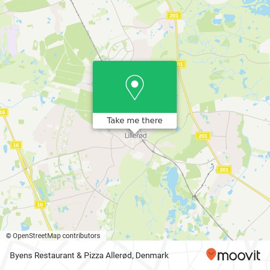 Byens Restaurant & Pizza Allerød map