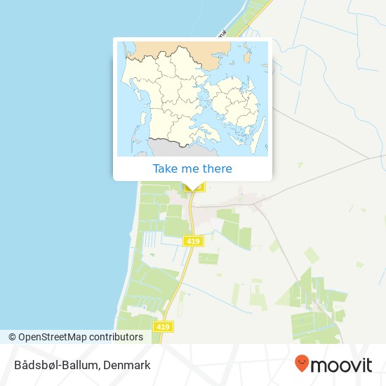 Bådsbøl-Ballum map