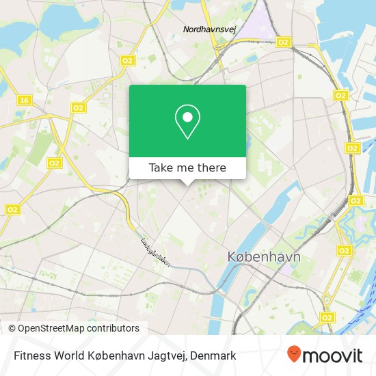Fitness World København Jagtvej map