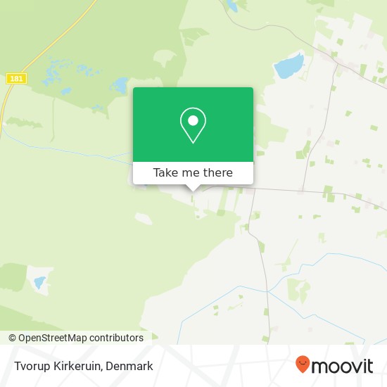 Tvorup Kirkeruin map