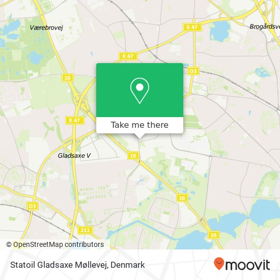 Statoil Gladsaxe Møllevej map