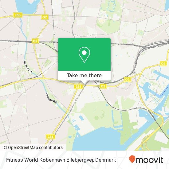 Fitness World København Ellebjergvej map