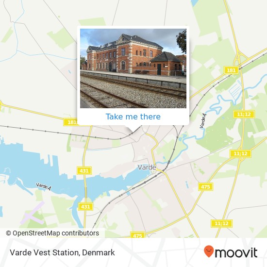 Varde Vest Station map