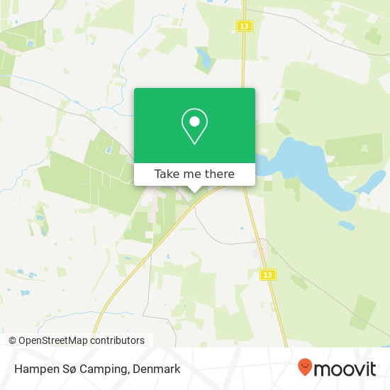 Hampen Sø Camping map