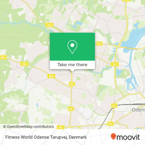 Fitness World Odense Tarupvej map