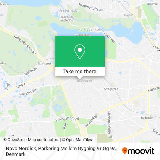 Novo Nordisk, Parkering Mellem Bygning 9r Og 9s map