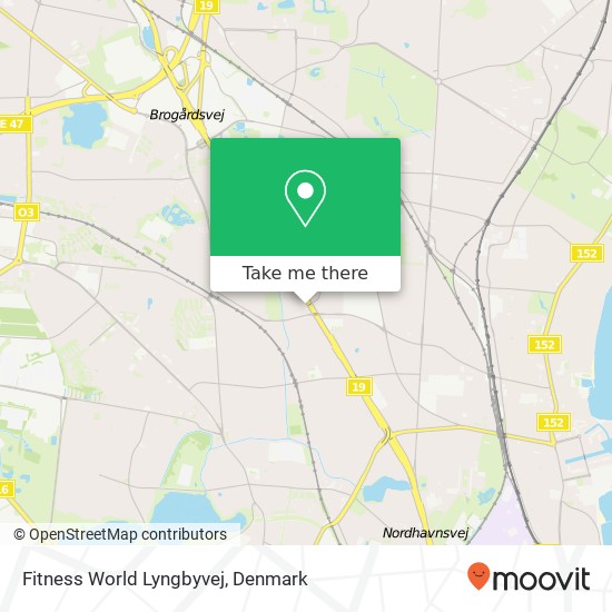 Fitness World Lyngbyvej map