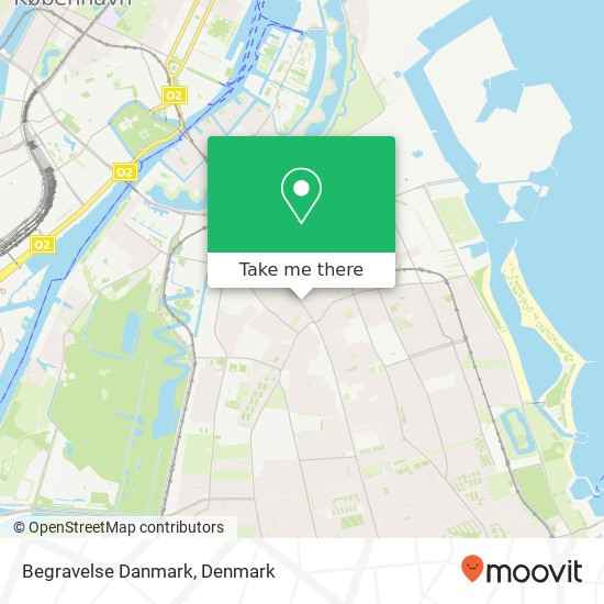 Begravelse Danmark map