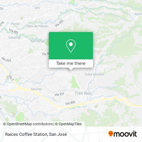 Raíces Coffee Station map