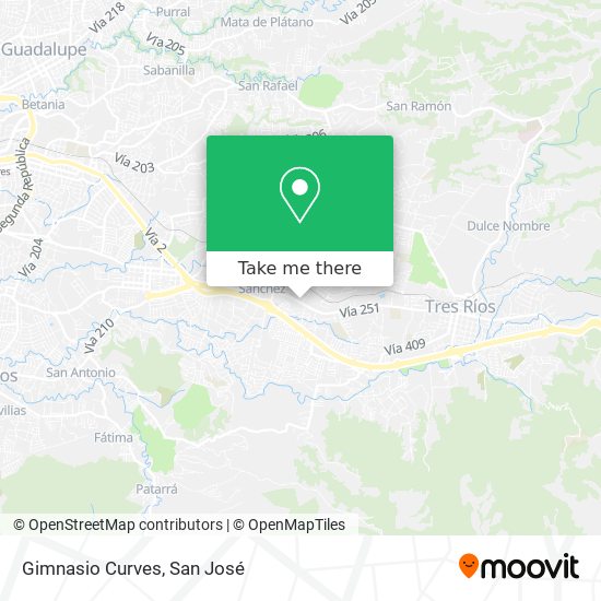 Gimnasio Curves map