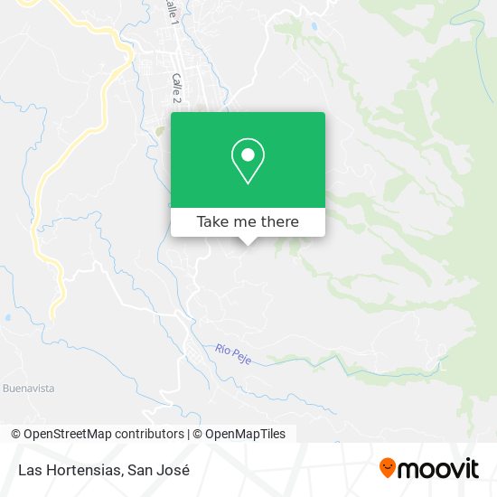 Las Hortensias map