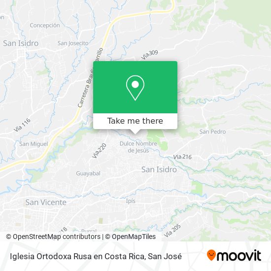 Mapa de Iglesia Ortodoxa Rusa en Costa Rica