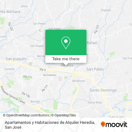 Apartamentos y Habitaciones de Alquiler Heredia map