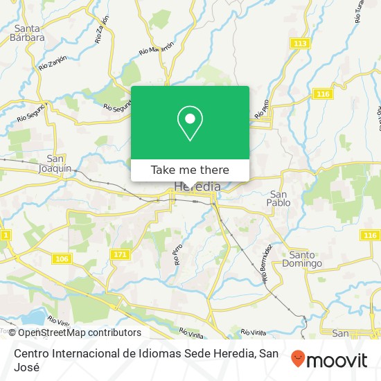 Centro Internacional de Idiomas Sede Heredia map