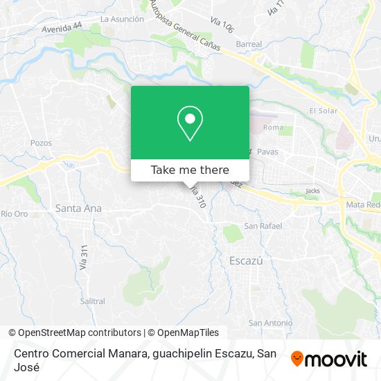 Centro Comercial Manara, guachipelin Escazu map