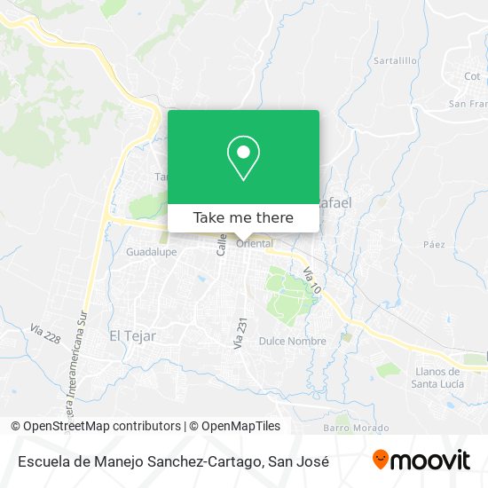 Mapa de Escuela de Manejo Sanchez-Cartago