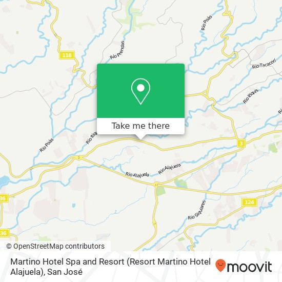 Mapa de Martino Hotel Spa and Resort (Resort Martino Hotel Alajuela)