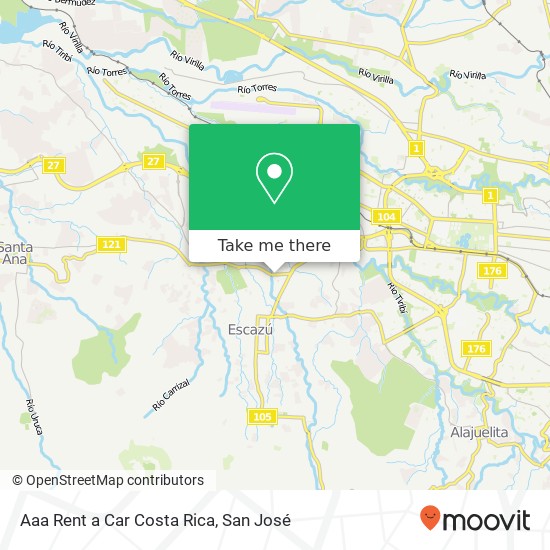 Aaa Rent a Car Costa Rica map