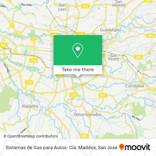 Sistemas de Gas para Autos- Cia. Maddox map