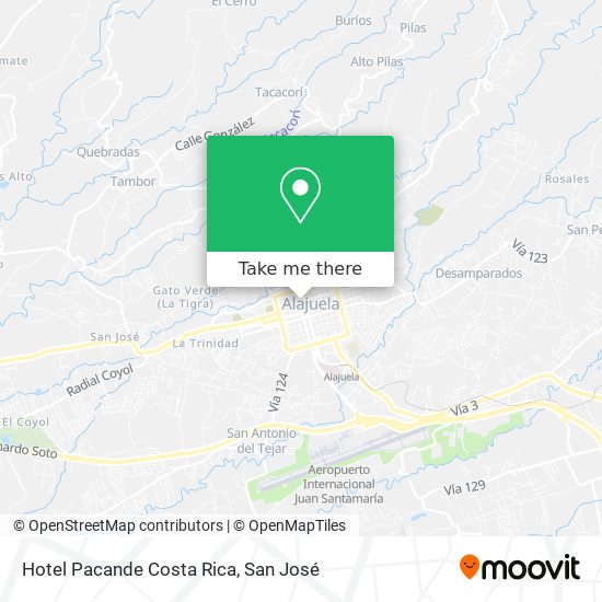 Hotel Pacande Costa Rica map