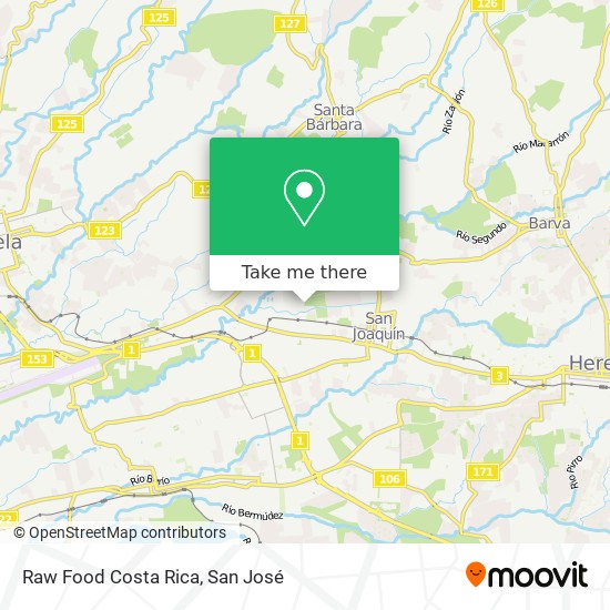 Raw Food Costa Rica map