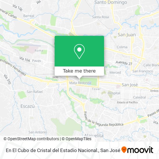En El Cubo de Cristal del Estadio Nacional. map