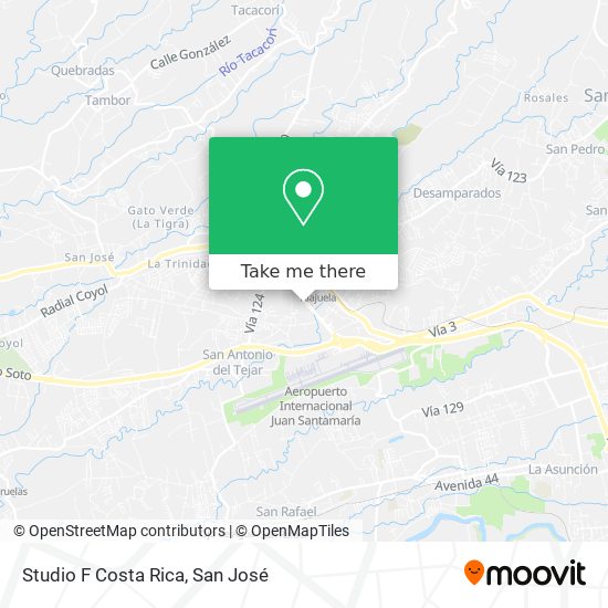 Studio F Costa Rica map