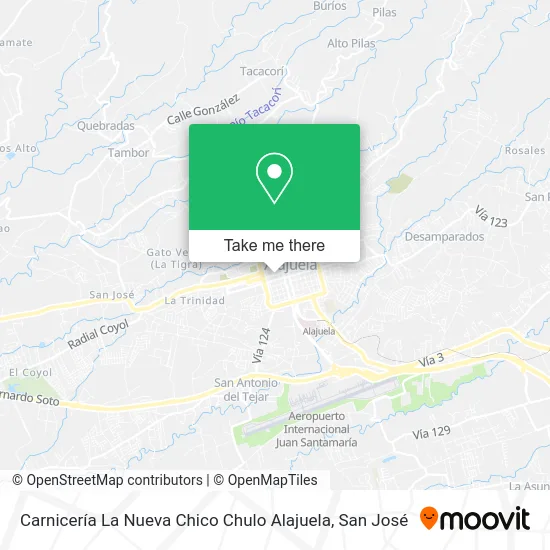 Carnicería La Nueva Chico Chulo Alajuela map