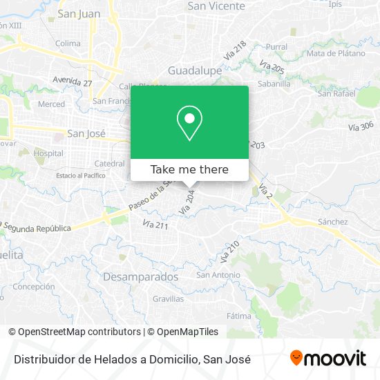Distribuidor de Helados a Domicilio map