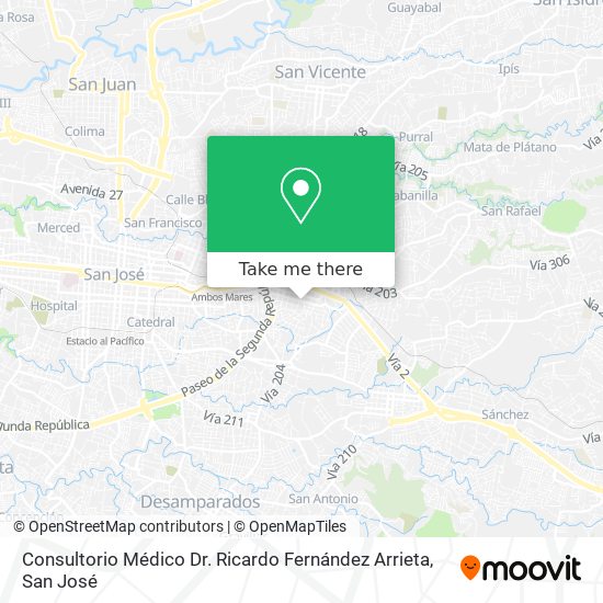 Mapa de Consultorio Médico Dr. Ricardo Fernández Arrieta